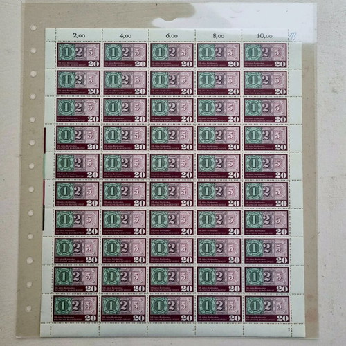 Sheet of 50 German Deutsche Bundespost stamps new