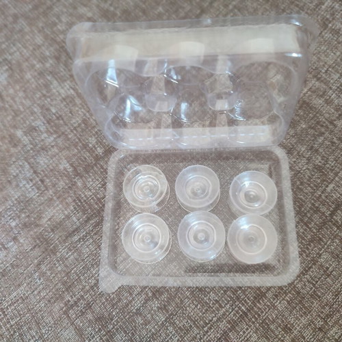 Set of 6 double-sided suction cups, new, silicone
