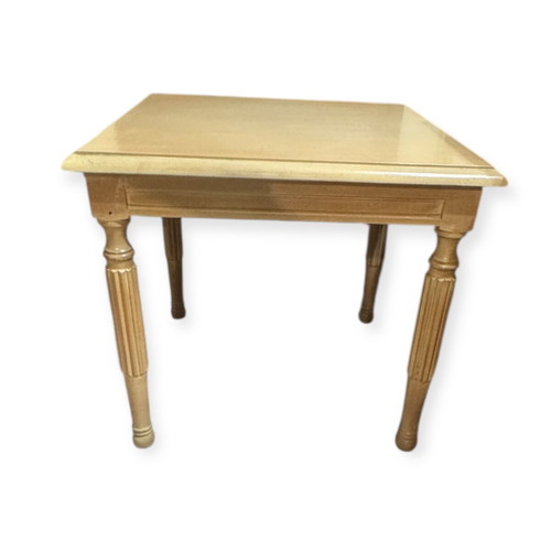 Auxiliary table like new, Italian patina decapé, solid wood 45x50x50cm