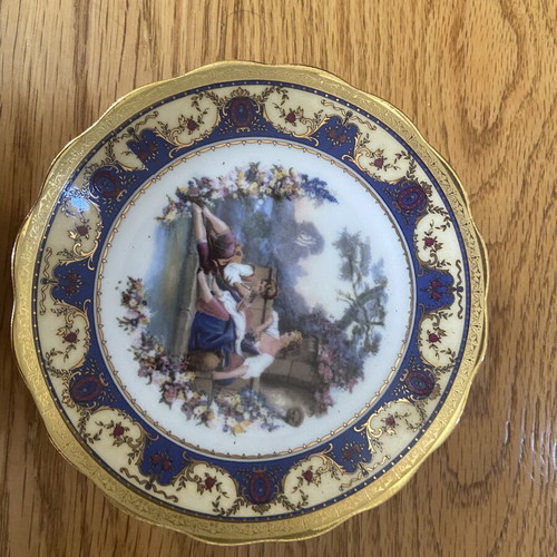 Studio Elisabeth collectible porcelain plates set of 6 handpainted with 22K gold used