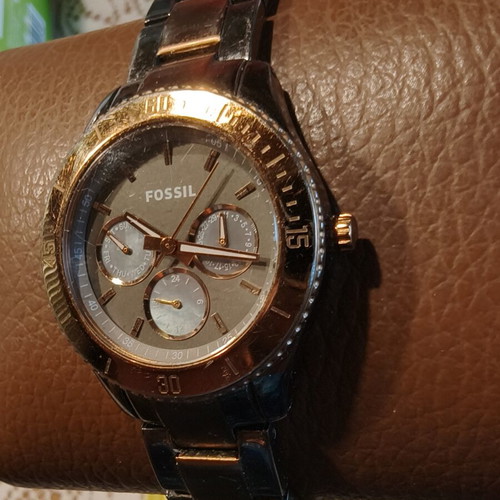 Fossil Multifunction Quartz Watch used, two-tone, women's