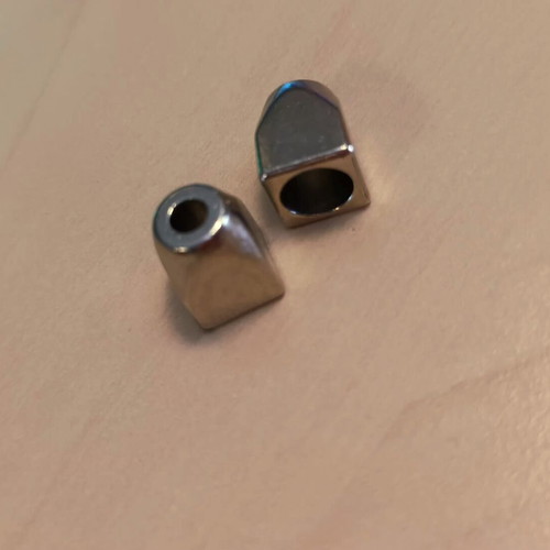 Metal cord end caps 3×sets of 2 pieces silver