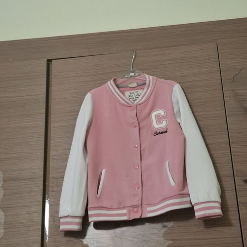 ZARA GIRLS college sweatshirt jacket for girls used, white and pink two-tone