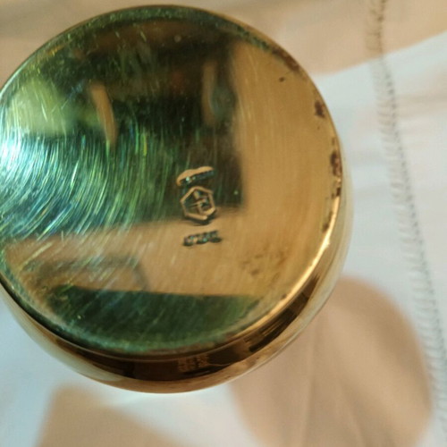 Brass vase art piece with signature like new