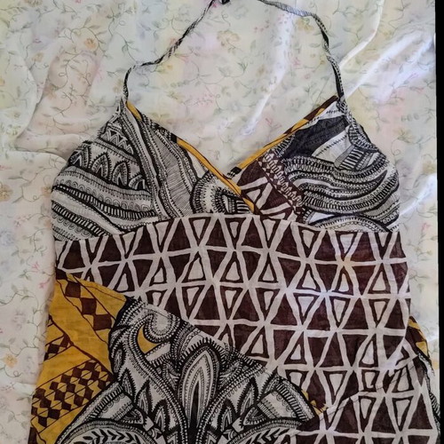 Halter top A.L.E. like new, 100% cotton, brown multicolor, XS