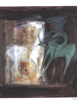 SILKSCREEN “GREEN HORSE” PARIS PREKAS