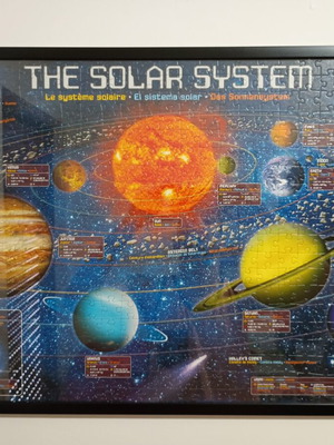 The Solar System puzzle, 1000 pieces, custom wooden frame with glass