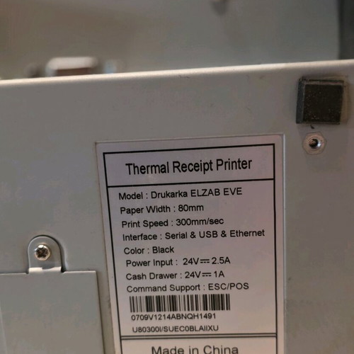 Elzab Eve thermal printers like new, set of 2 with paper
