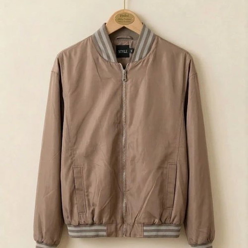 Bomber fleece jacket like new, men's XXL, beige and brown