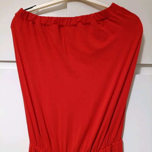 One-piece strapless coral jumpsuit like new