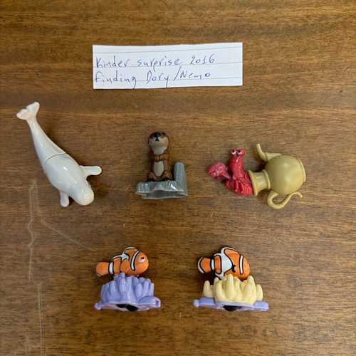 Kinder Surprise Finding Dory/Nemo 2016 figures used, pack of 5 Disney Pixar