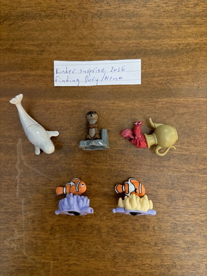 Kinder Surprise Finding Dory/Nemo 2016 figures used, pack of 5 Disney Pixar