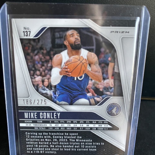 Mike Conley Panini Prizm card /275 like new