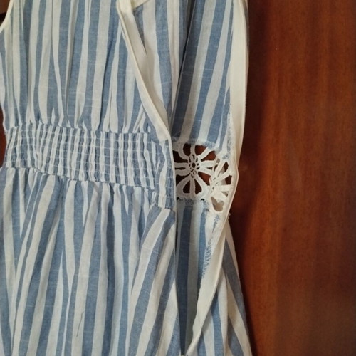 Summer sleeveless midi/maxi dress like new, blue and white stripes