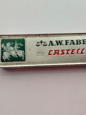 Old tin pencil box A.W. FABER-CASTELL used, empty