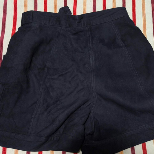 Women's bermuda shorts used, genuine suede leather brown, size M
