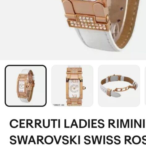 Cerruti Rimini ladies watch like new with leather strap and Swarovski