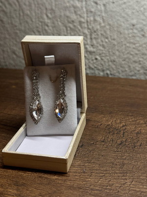 Princess stainless silver earrings new with impressive design