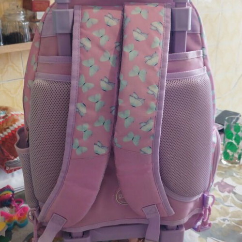 Children's school backpack with butterfly design