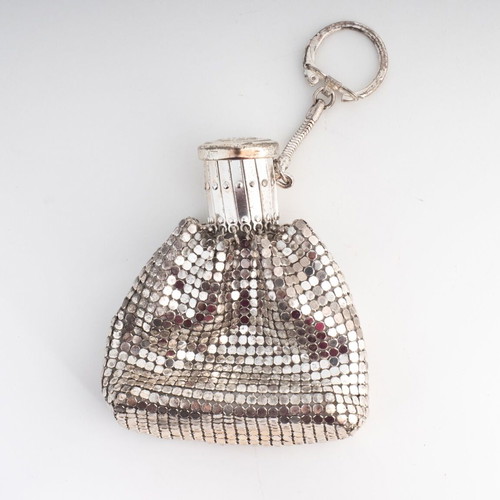 Antique 1920s Art Deco Silver-Plated Mesh Gate Top Flapper Purse