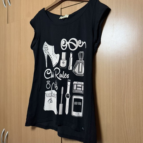 Lynne short-sleeve blouse like new, black, size S