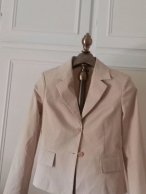 Benetton beige spring jacket new, cotton, size 40