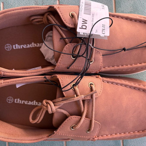 Threadbare men's boat shoes new, size 43, beige/brown