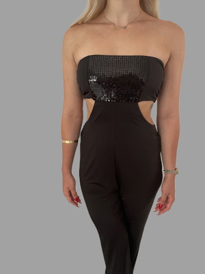 Amir Slama black sequin jumpsuit, UK 10 / Small