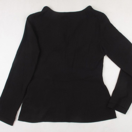 MarcCain blouse black V-neck size 2 S-M like new