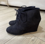 Black suede ankle boots, size 39