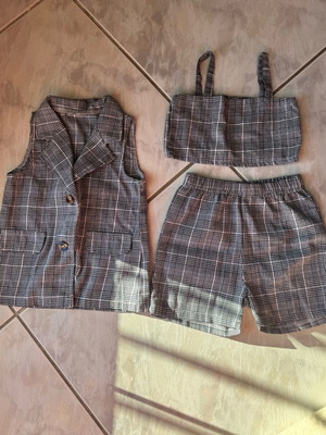 Set for 3-year-old girl like new, white and gray