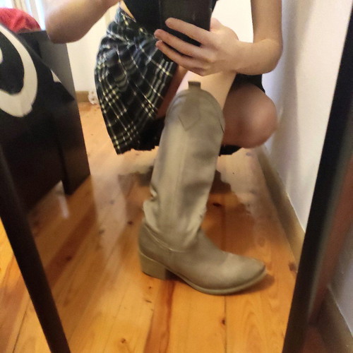 Sante cowboy boots used, size 39, grey-beige color