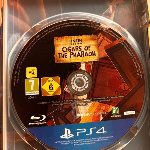 PS4 Tintin Cigars of the Pharaoh Steelbook like new