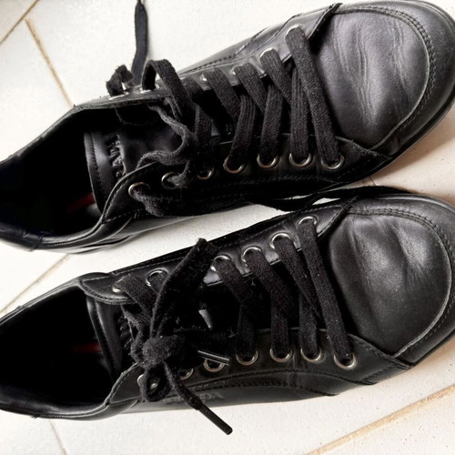 Prada men's sneakers black used, leather, size 42.5