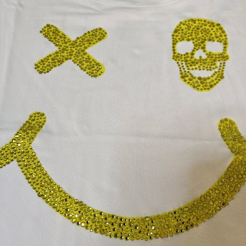 Madness National Couture women's top t-shirt new with rhinestone skull design