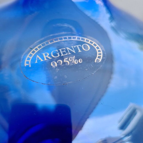Italian decorative liqueur vase new, blue