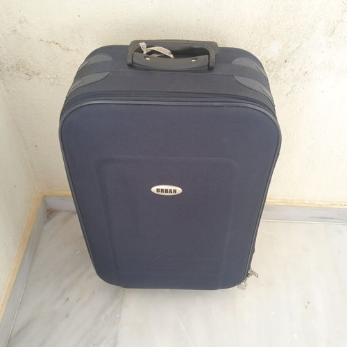 Urban medium fabric suitcase used, blue, two wheels
