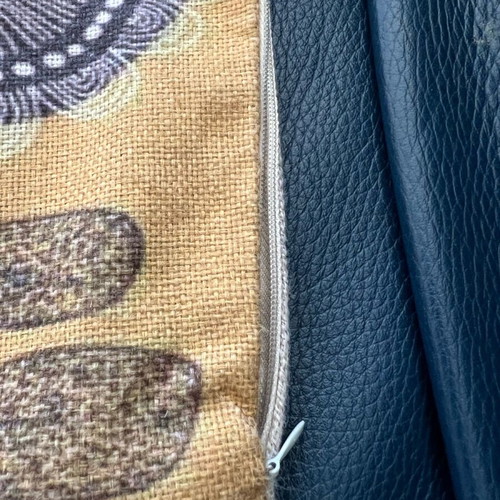 Cushion cover for sofa 45x45 used, mustard with floral pattern