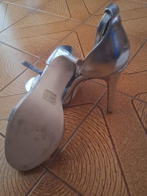 Women's silver sandals and pumps, like new, size 38