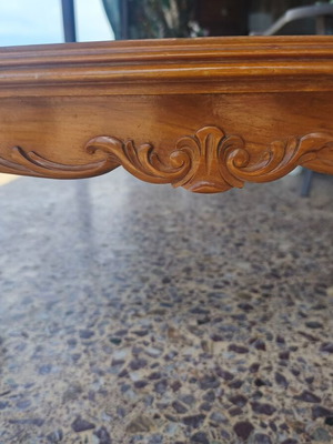 Vintage wooden coffee table used, Louis XV style