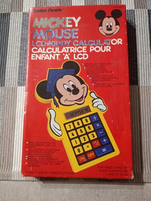 Disney Radio Shack Mickey Mouse LCD Kiddy Calculator употребяван с кутия и инструкции
