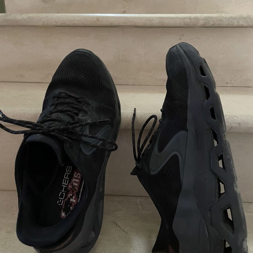 Skechers athletic shoes like new, size 46, black and gray