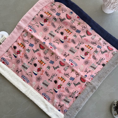 Sun of a Beach Greek Lover Hooded Baby Towel Swaddle Blanket brand new