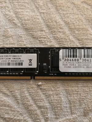 Goldkey RAM DDR3 4GB like new 1600MHz PC12800 memory module