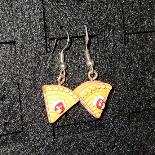 Cake earrings like new, orange