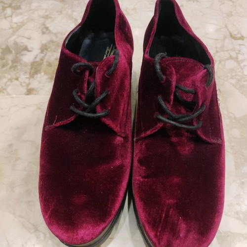 Women’s velvet Oxford shoes Smart Cronos 6334 new, wine red size 39