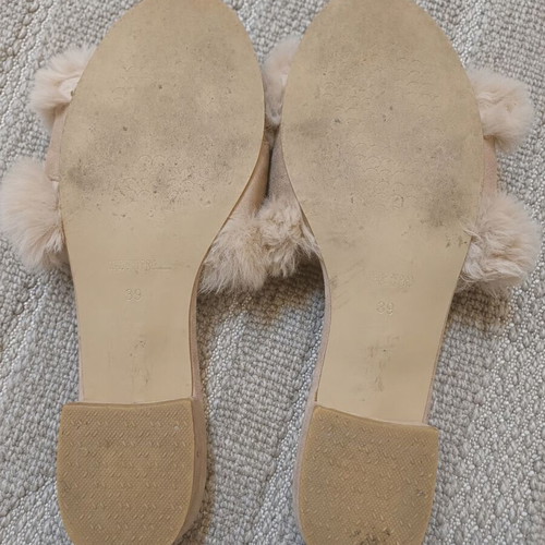 Galleria Di Scarpe leather mules like new, size 39, beige