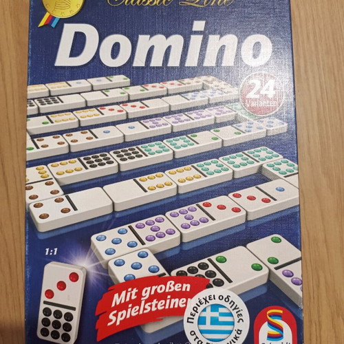 Domino board game used, large pieces