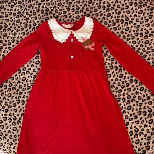 hm christmas dress H&M Santa Claus/Mrs. Claus Velvety/Fleece Red Christmas Holiday Dress Girls 4-6Y