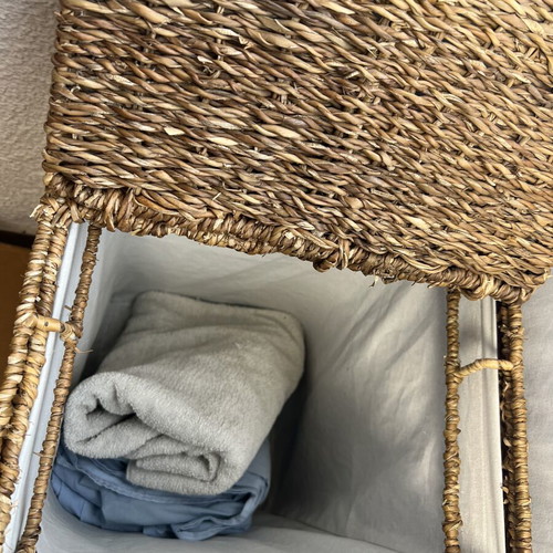 Woven laundry basket, decorative home storage